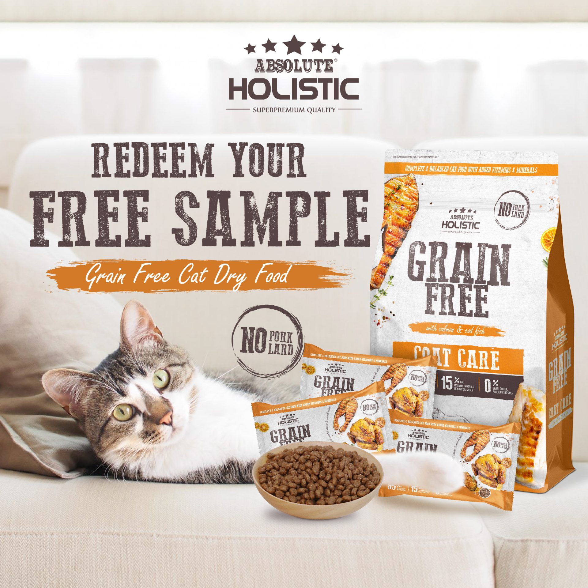 Absolute Holistic x B2K Pet free cat food sample in Singapore free home delivery I Love Freebies