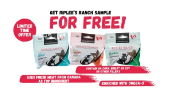 Riplees Ranch free dog and cat food in Singapore delivery doorstep