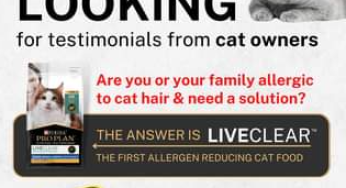 Free 1.5kg Purina cat food worth $65 by Wildlife & Veterinary Supplies in Singapore apply now