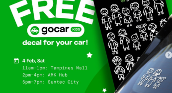 Gojek Singapore free gocar kids decal for your car 4 & 5 Feb at selected locations