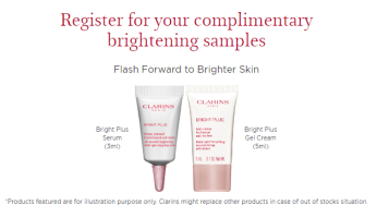 Clarins Singapore free Bright Plus serum and gel cream sample register now