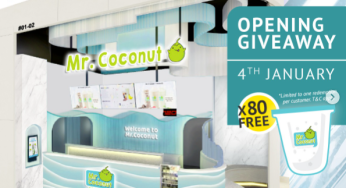 Mr Coconut free Signature Coconut Shake at Orchard Gateway 4 Jan grand opening