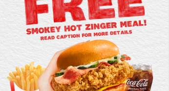 KFC free Smokey Hot Zinger Meal International Burger Day 28 May 2024​ Plaza Singapura